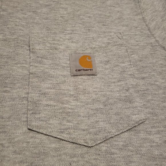 Carhartt Polo Shirt Men's Large L Gray Loose Fit Western Ranchwear Trendy Preppy - Picture 3 of 10